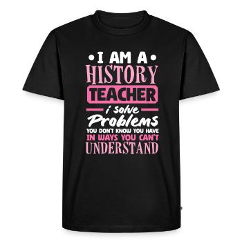 Funny Teacher Teacher Gift - Men's Premium Organic T-Shirt - black - Front - Nico (187cm)