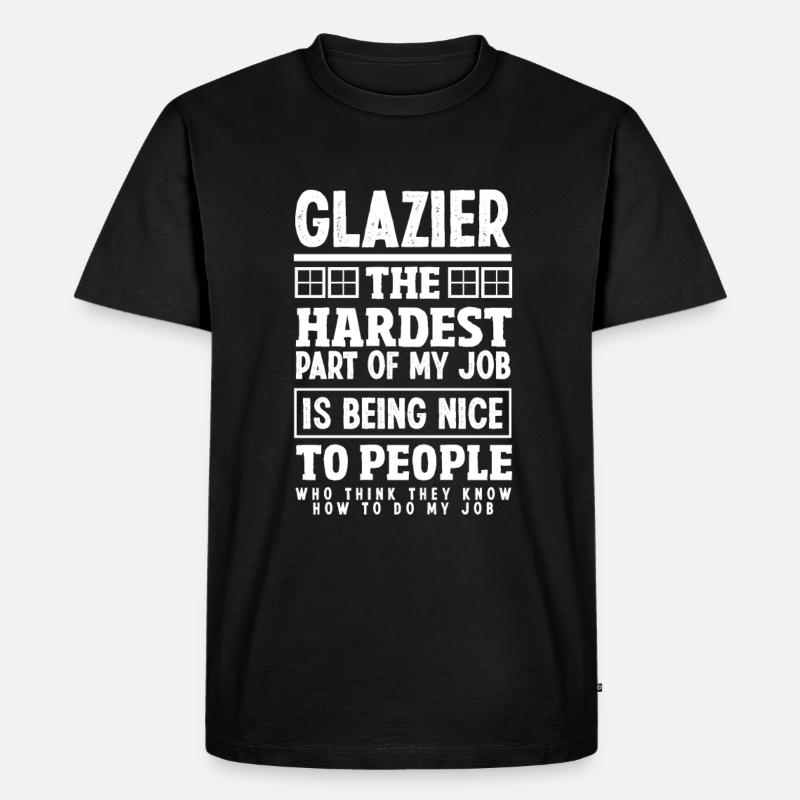Glaser Geschenk - Männer Premium Bio T-Shirt - Schwarz
