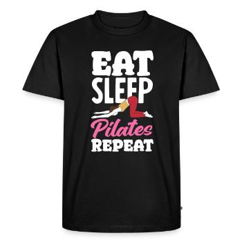 Eat Sleep Pilates Repeat Passion - Men's Premium Organic T-Shirt - black - Front - Nico (187cm)