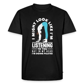 Pilates L’humour en pensée - T-shirt Premium bio Homme - noir - Devant - Nico (187cm)