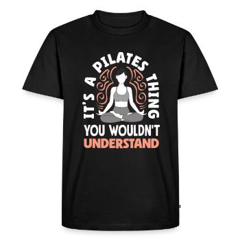 Pilates is only understood by real fans - Men's Premium Organic T-Shirt - black - Front - Nico (187cm)