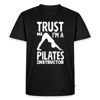 Trust me, I'm a Pilates instructor - Men's Premium Organic T-Shirt - black - Front - Nico (187cm)