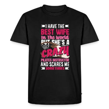 Best Wife Crazy Pilates Instructor - Men's Premium Organic T-Shirt - black - Front - Nico (187cm)