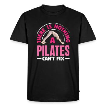 There's nothing Pilates can't fix - Men's Premium Organic T-Shirt - black - Front - Nico (187cm)
