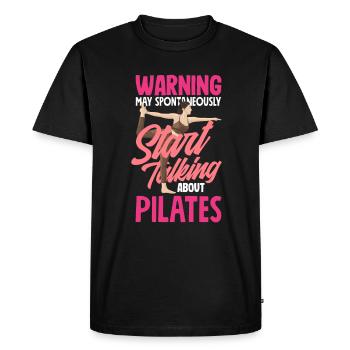 Attention can talk about Pilates - Men's Premium Organic T-Shirt - black - Front - Nico (187cm)
