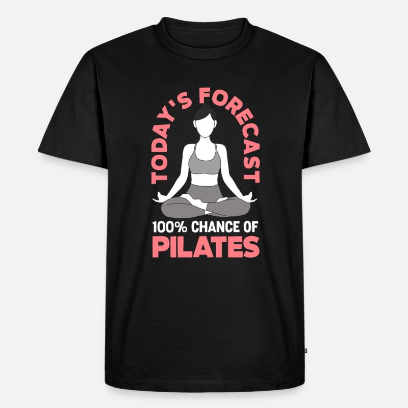Heutige Vorhersage 100% Pilates - Männer Premium Bio T-Shirt - Schwarz