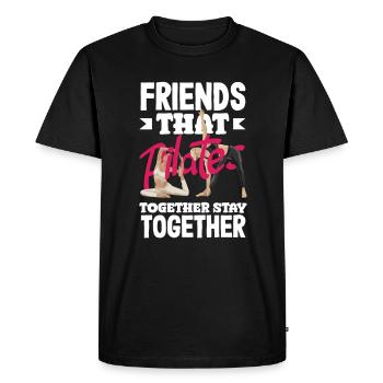 Pilates friends stay together - Men's Premium Organic T-Shirt - black - Front - Nico (187cm)