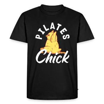 Pilates Poussin Humour Fitness Fun - T-shirt Premium bio Homme - noir - Devant - Nico (187cm)