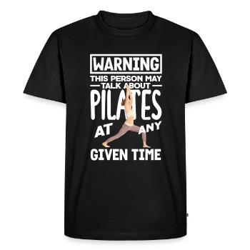 Attention Pilates Anytime Thème - T-shirt Premium bio Homme - noir - Devant - Nico (187cm)