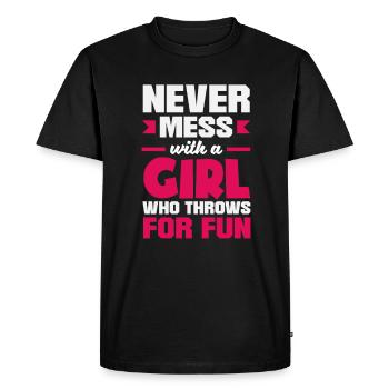 Lancer du disque Athlète Cadeau d’athlète - T-shirt Premium bio Homme - noir - Devant - Nico (187cm)