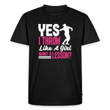 Lancer du disque Athlète Cadeau d’athlète - T-shirt Premium bio Homme - noir - Devant - Nico (187cm)