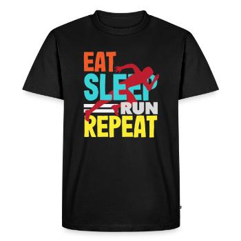Athletics Athletes - Men's Premium Organic T-Shirt - black - Front - Nico (187cm)