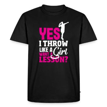 Lancer du disque Athlète Cadeau d’athlète - T-shirt Premium bio Homme - noir - Devant - Nico (187cm)
