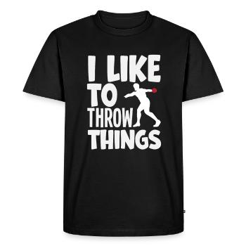 Lancer du disque Athlète Cadeau d’athlète - T-shirt Premium bio Homme - noir - Devant - Nico (187cm)