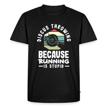 Lancer du disque Athlète Cadeau d’athlète - T-shirt Premium bio Homme - noir - Devant - Nico (187cm)