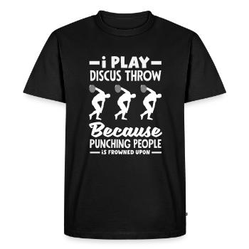 Lancer du disque Athlète Cadeau d’athlète - T-shirt Premium bio Homme - noir - Devant - Nico (187cm)