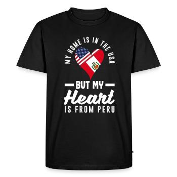 Pérou Cadeau péruvien - T-shirt Premium bio Homme - noir - Devant - Nico (187cm)