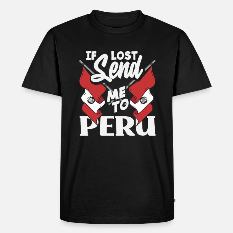 Peru Peruaner Geschenk - Männer Premium Bio T-Shirt - Schwarz