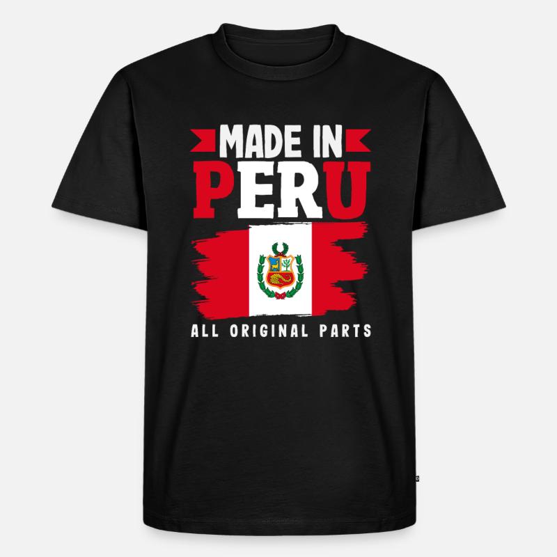 Peru Peruaner Geschenk - Männer Premium Bio T-Shirt - Schwarz