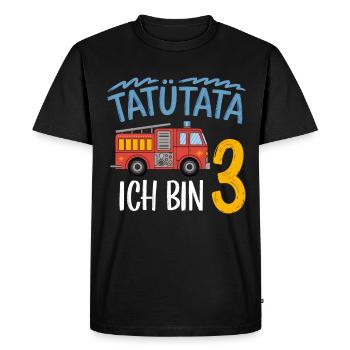 3e anniversaire de la brigade de pompiers de Tatütata - T-shirt Premium bio Homme - noir - Devant - Nico (187cm)