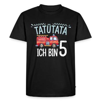 5e anniversaire de la brigade de pompiers de Tatütata - T-shirt Premium bio Homme - noir - Devant - Nico (187cm)