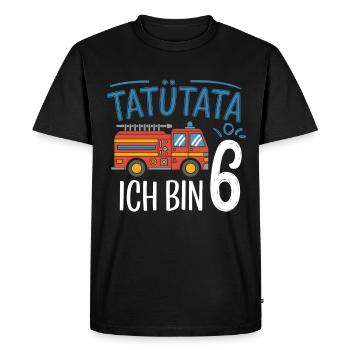 6e anniversaire de la brigade de pompiers de Tatütata - T-shirt Premium bio Homme - noir - Devant - Nico (187cm)
