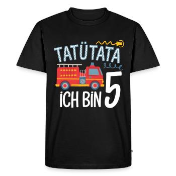 5e anniversaire de la brigade de pompiers de Tatütata - T-shirt Premium bio Homme - noir - Devant - Nico (187cm)