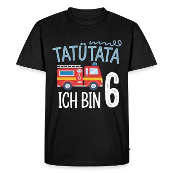 6e anniversaire de la brigade de pompiers de Tatütata - T-shirt Premium bio Homme - noir - Devant - Nico (187cm)