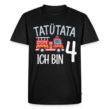 4e anniversaire de la brigade de pompiers de Tatütata - T-shirt Premium bio Homme - noir - Devant - Nico (187cm)