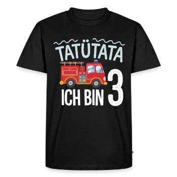 3e anniversaire de la brigade de pompiers de Tatütata - T-shirt Premium bio Homme - noir - Devant - Nico (187cm)
