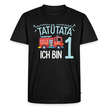 1er anniversaire de la brigade de pompiers de Tatütata - T-shirt Premium bio Homme - noir - Devant - Nico (187cm)