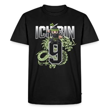 T-shirt d’anniversaire ninja J’ai 9 ans - T-shirt Premium bio Homme - noir - Devant - Nico (187cm)