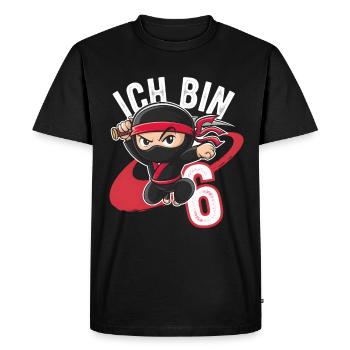 This Little Ninja Is 6 Birthday Shirt - Men's Premium Organic T-Shirt - black - Front - Nico (187cm)