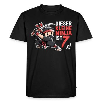 This Little Ninja Is 7 Birthday Shirt - Men's Premium Organic T-Shirt - black - Front - Nico (187cm)