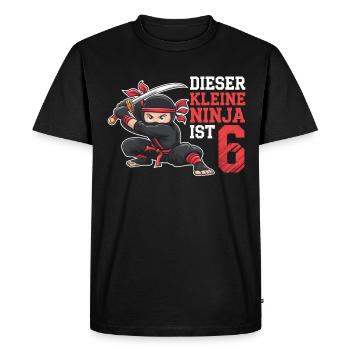 This Little Ninja Is 6 Birthday Shirt - Men's Premium Organic T-Shirt - black - Front - Nico (187cm)