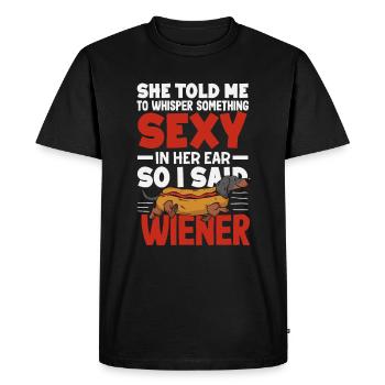 Hot Dog Drôle Dictons Sexy Viennois - T-shirt Premium bio Homme - noir - Devant - Nico (187cm)