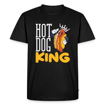 Hot Dog King for Snack Lovers - Men's Premium Organic T-Shirt - black - Front - Nico (187cm)