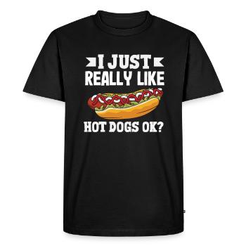 I really like hot dogs okay - Men's Premium Organic T-Shirt - black - Front - Nico (187cm)