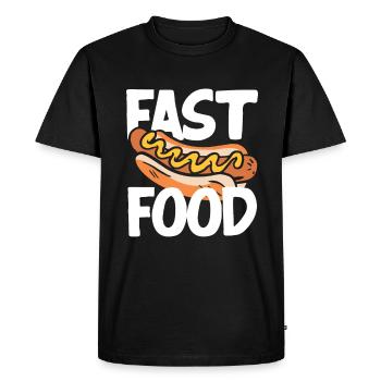 Conception d’amateur de restauration rapide hot-dog - T-shirt Premium bio Homme - noir - Devant - Nico (187cm)
