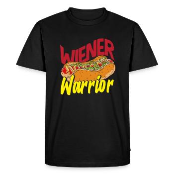 Viennese Warrior Hot Dog Fan - Men's Premium Organic T-Shirt - black - Front - Nico (187cm)
