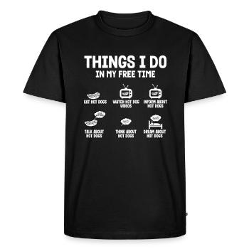 Hot Dog Activities List - Men's Premium Organic T-Shirt - black - Front - Nico (187cm)