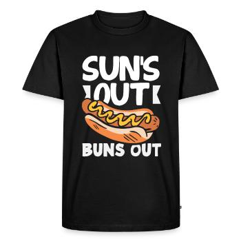 Sun Shines Hot Dog Fun - Men's Premium Organic T-Shirt - black - Front - Nico (187cm)