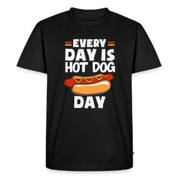 Every day is hot dog day fun - Men's Premium Organic T-Shirt - black - Front - Nico (187cm)