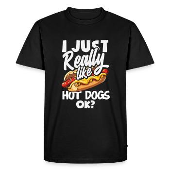 I really like hot dogs, ok? - Men's Premium Organic T-Shirt - black - Front - Nico (187cm)
