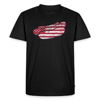 Hot-dogs américains Flag Design Fun - T-shirt Premium bio Homme - noir - Devant - Nico (187cm)