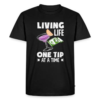 Funny Bartender Saying Bartender Gift - Men's Premium Organic T-Shirt - black - Front - Nico (187cm)
