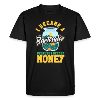 Funny Bartender Saying Bartender Gift - Men's Premium Organic T-Shirt - black - Front - Nico (187cm)