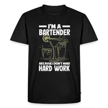 Funny Bartender Saying Bartender Gift - Men's Premium Organic T-Shirt - black - Front - Nico (187cm)