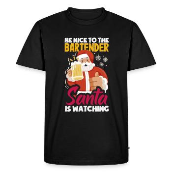 Funny Bartender Saying Bartender Gift - Men's Premium Organic T-Shirt - black - Front - Nico (187cm)