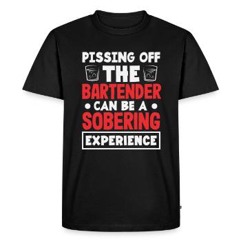 Funny Bartender Saying Bartender Gift - Men's Premium Organic T-Shirt - black - Front - Nico (187cm)